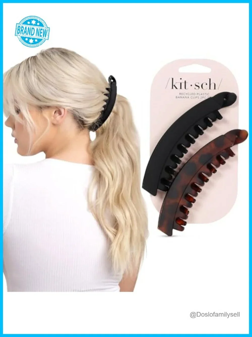 Banana Hair Clips - Secure, Durable Metal Springs, Recycled Plastic, Retro